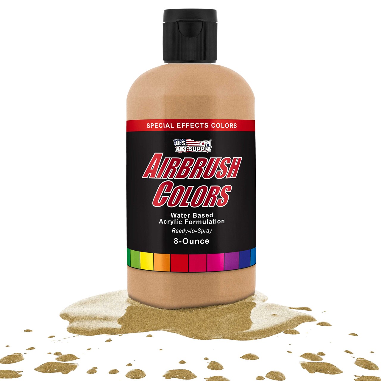 U.S. Art Supply Pearlized Gold Pearl Acrylic Special Effects Airbrush Paint - 8oz Ready to Spray Air Brush Paint for Nails, Models, Fabric - Water-Based Air Brush Painting